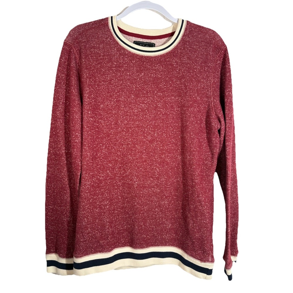 21 Men An American Brand Men's L Maroon Long Sleeve Crew Neck Sweater Preppy